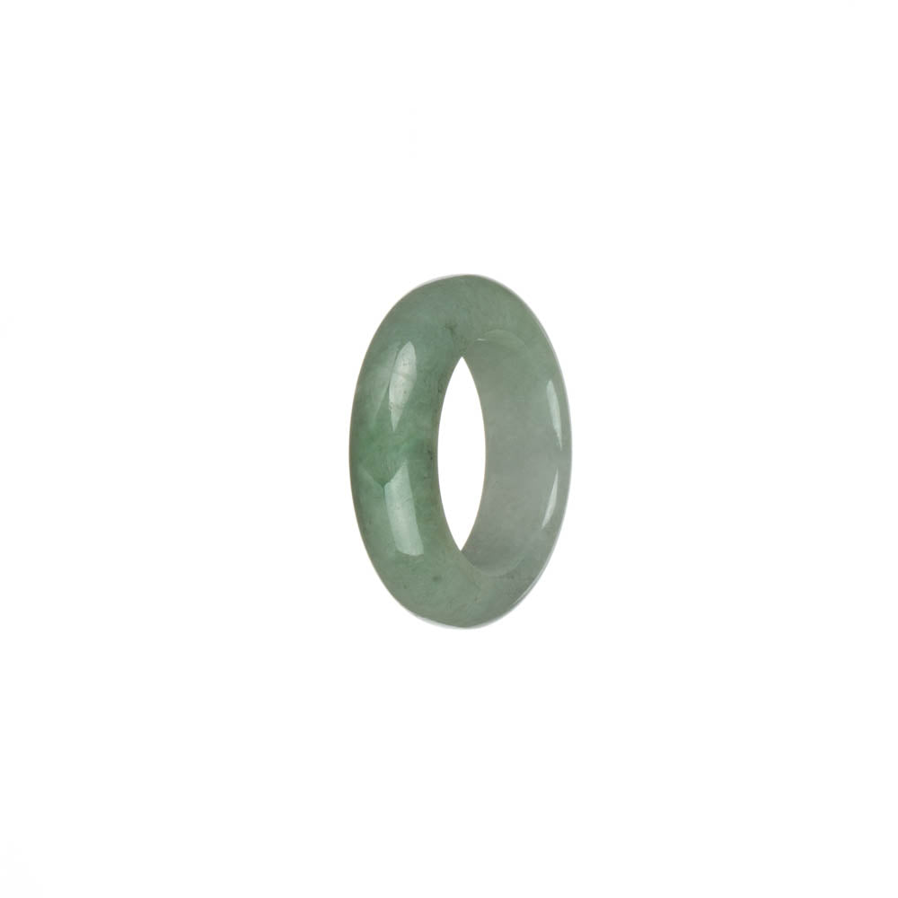 Genuine Light Green and White Jadeite Jade Ring - US 6.75