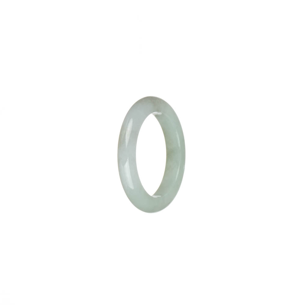 Genuine White with Pale Green Jade Ring- US 8.25