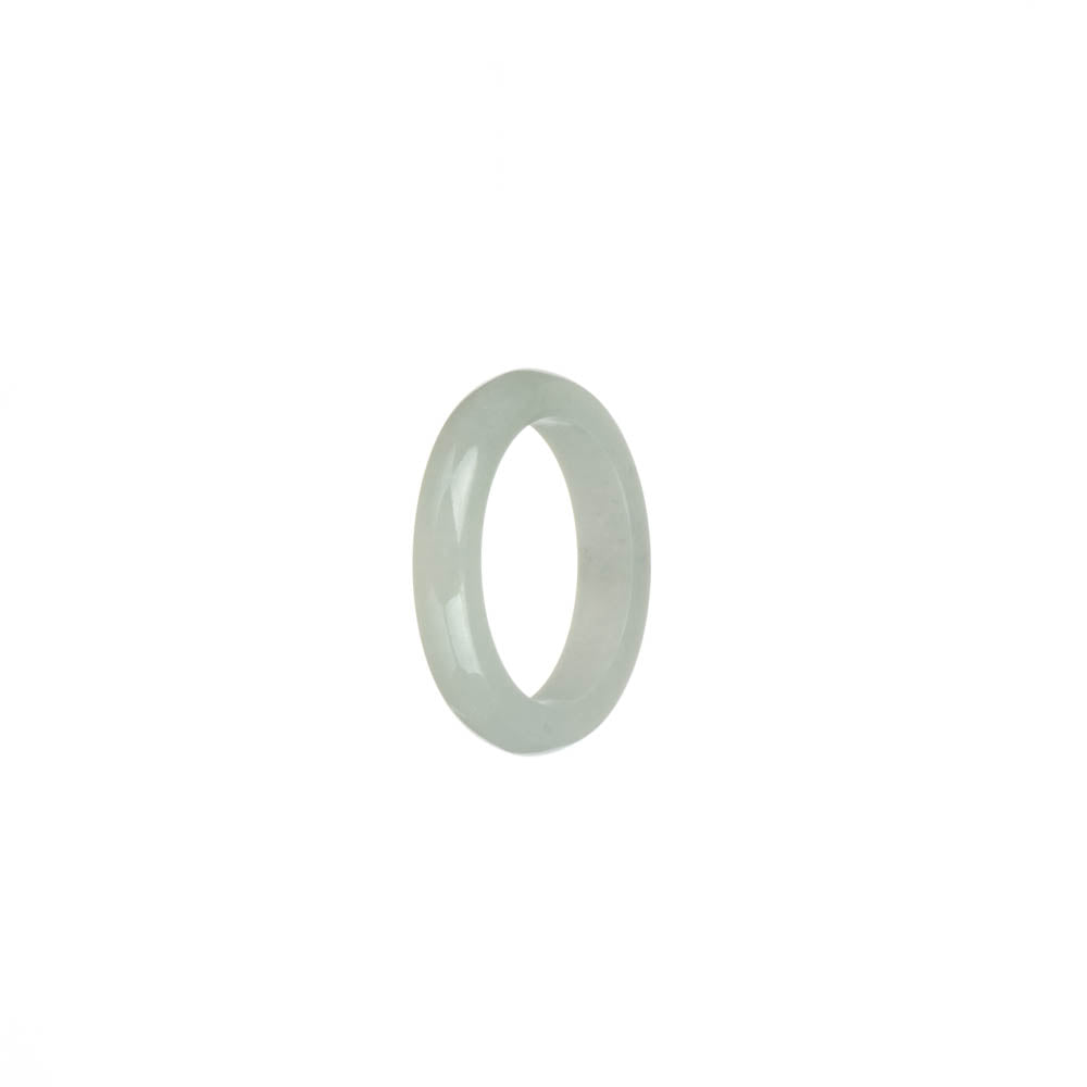 Certified White Burma Jade Ring - US 7