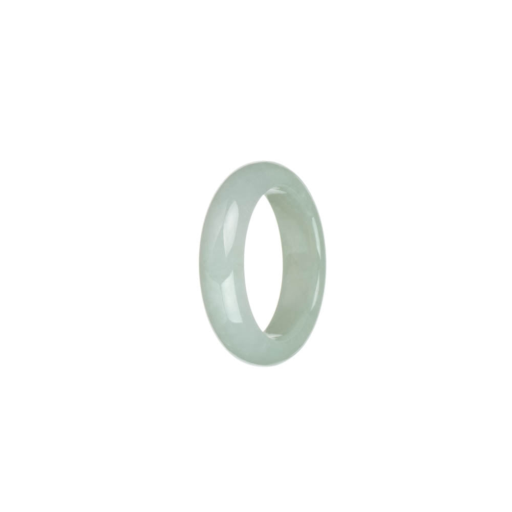 Real Pale Green and White Jadeite Jade Band - US 9.5