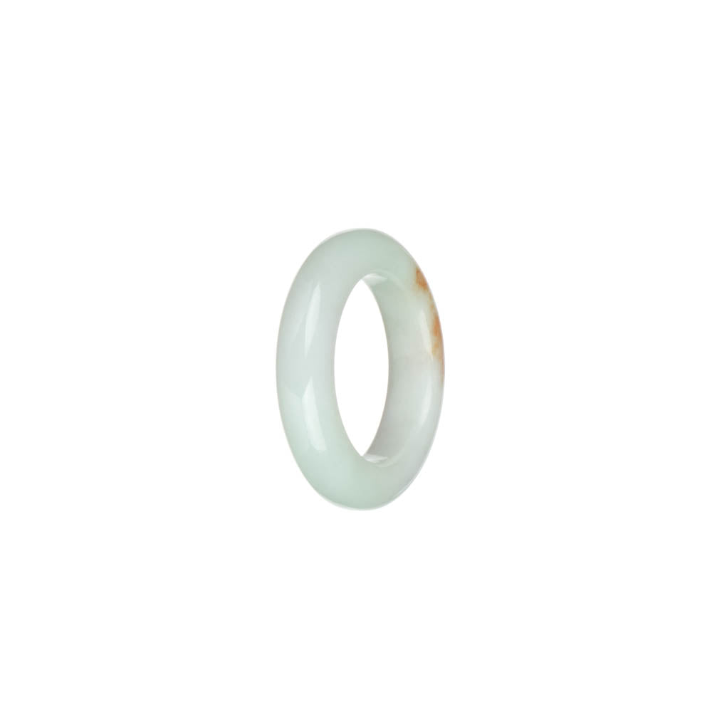 Genuine White with Red Patterns Jade Ring - US 7