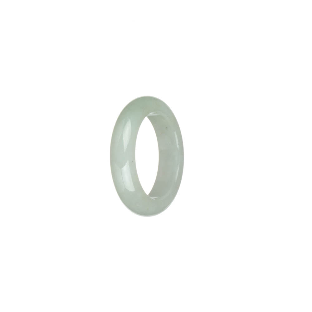 Authentic Greenish White Jade Ring - US 8.25