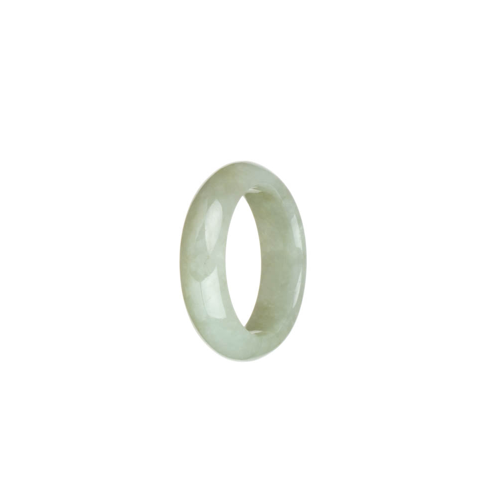 Authentic Light Grey Jade Ring - US 9.5