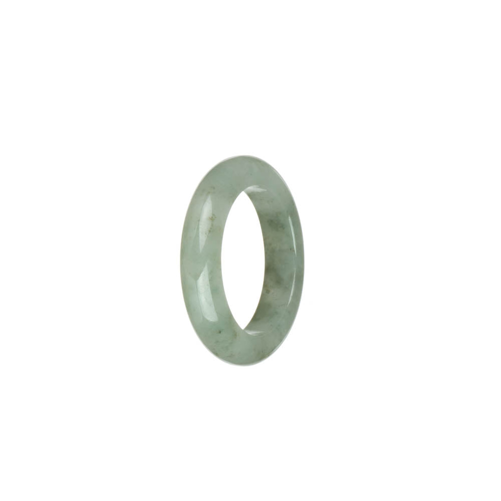 Genuine White with Green Patterns Jade Band - US 9.5