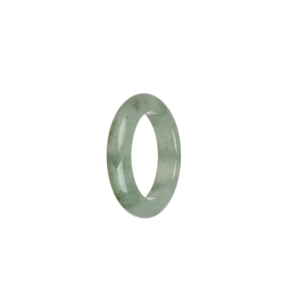 Genuine White with Green Patterns Jade Band - US 9.5