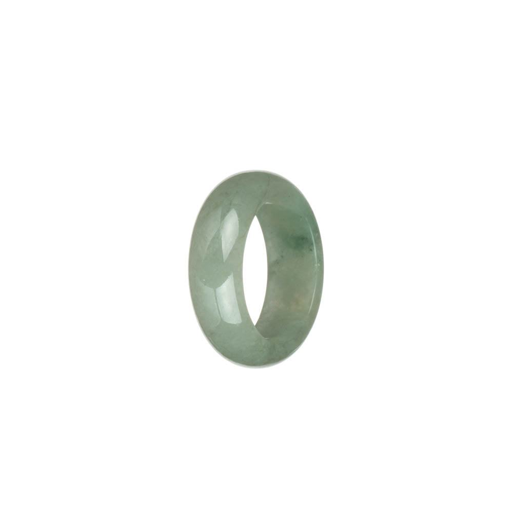 Authentic Light Green with Imperial Green Spot Jade Ring - US 8.25