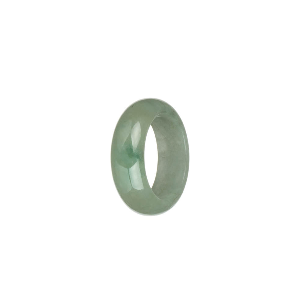 Authentic Light Green with Imperial Green Spot Jade Ring - US 8.25