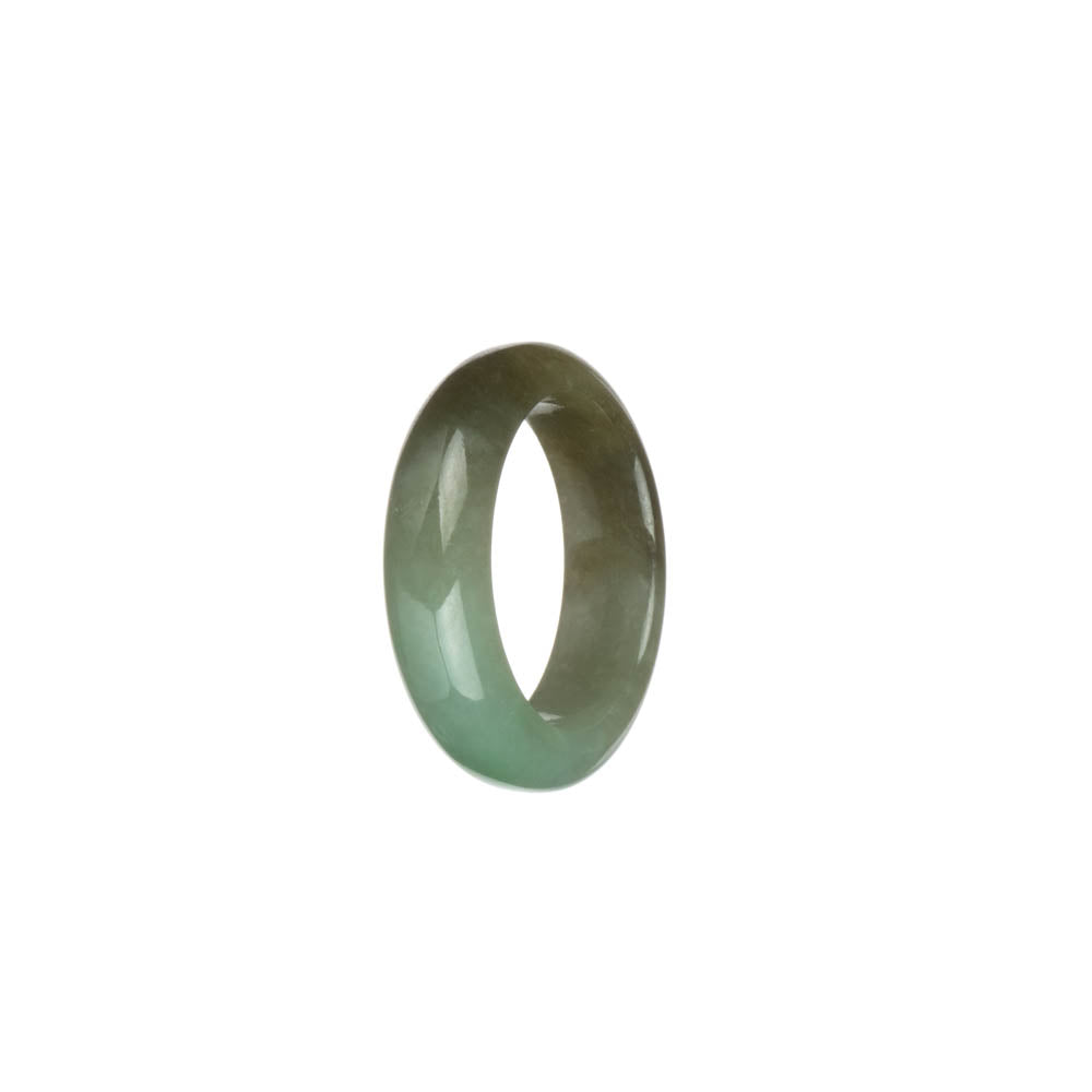 Genuine Brown and Light Green with Apple Green Spot Jade Band - US 9.5