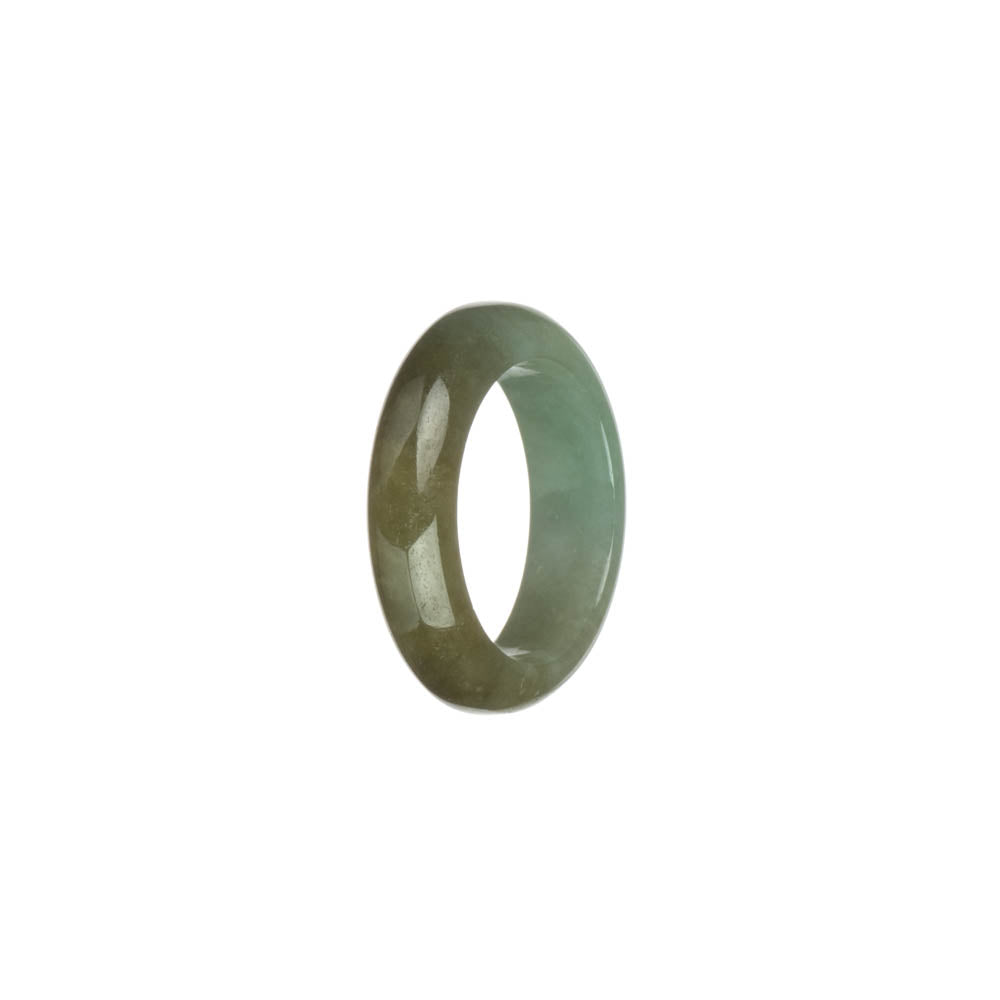 Genuine Brown and Light Green with Apple Green Spot Jade Band - US 9.5