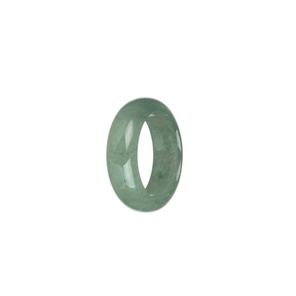 Real Green with Imperial Green Patterns Burma Jade Ring- US 8.5