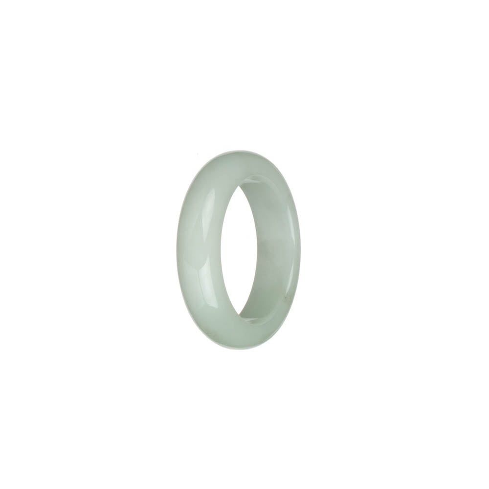 Genuine White Burma Jade Band - US 9.5