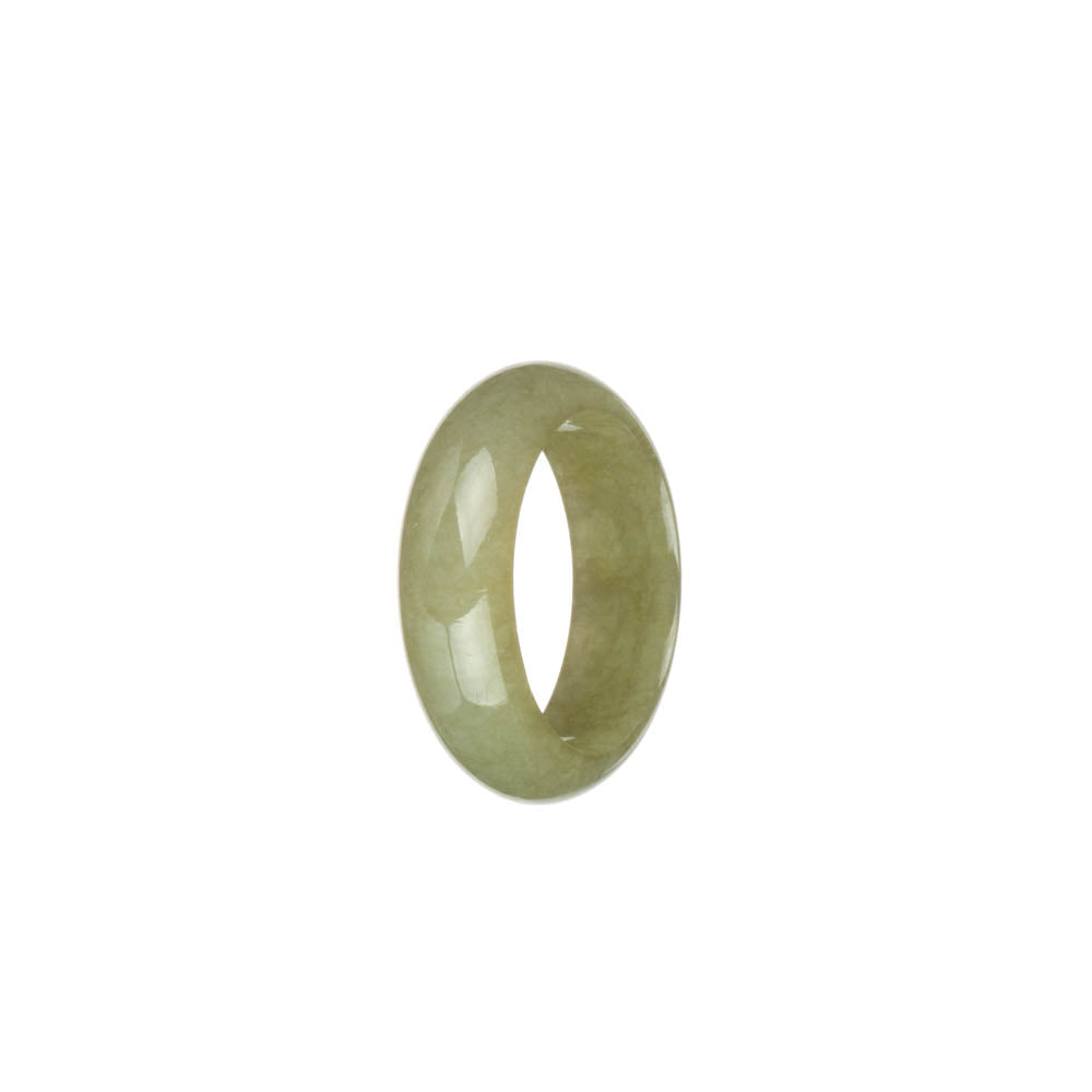 Real Olive Green Burmese Jade Ring - US 10