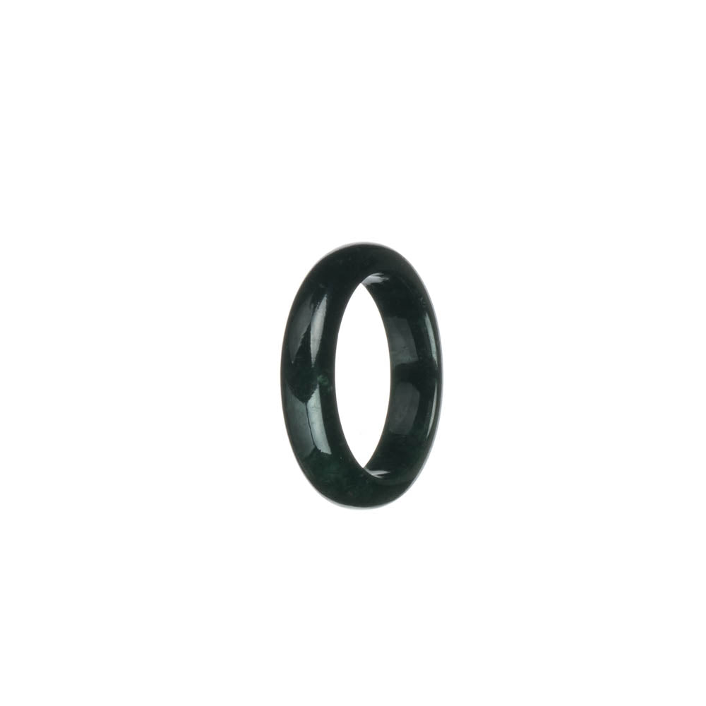 Real Black with Deep Green Jadeite Jade Band - US 9