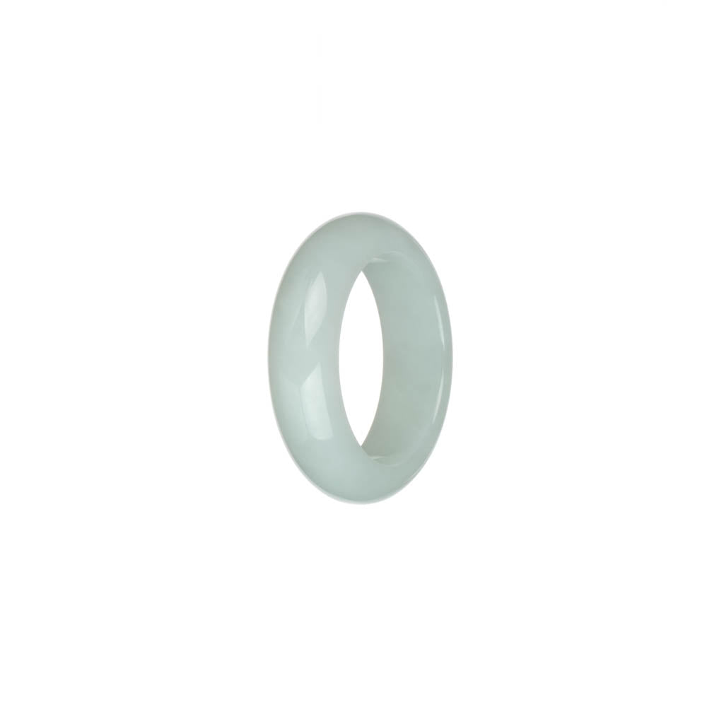 Certified White Burmese Jade Ring - US 9.5