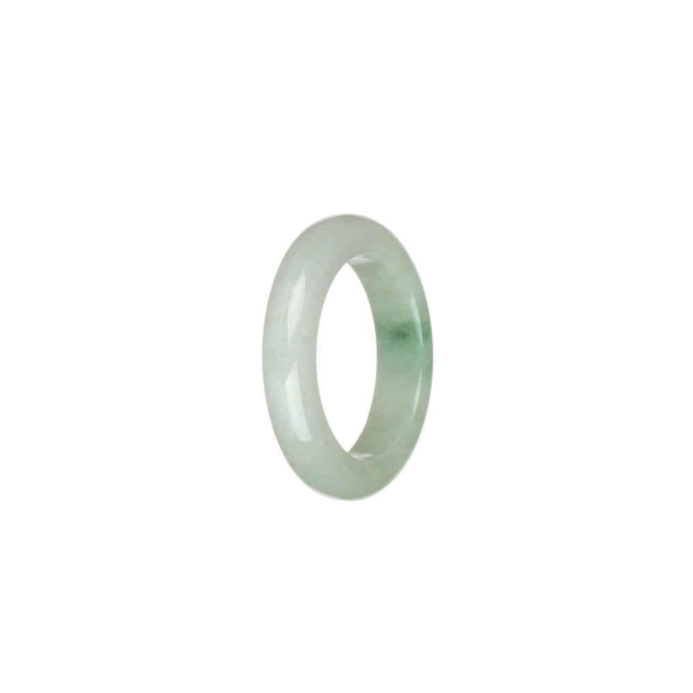 Certified White with Light Green Jade Ring - US 9.5