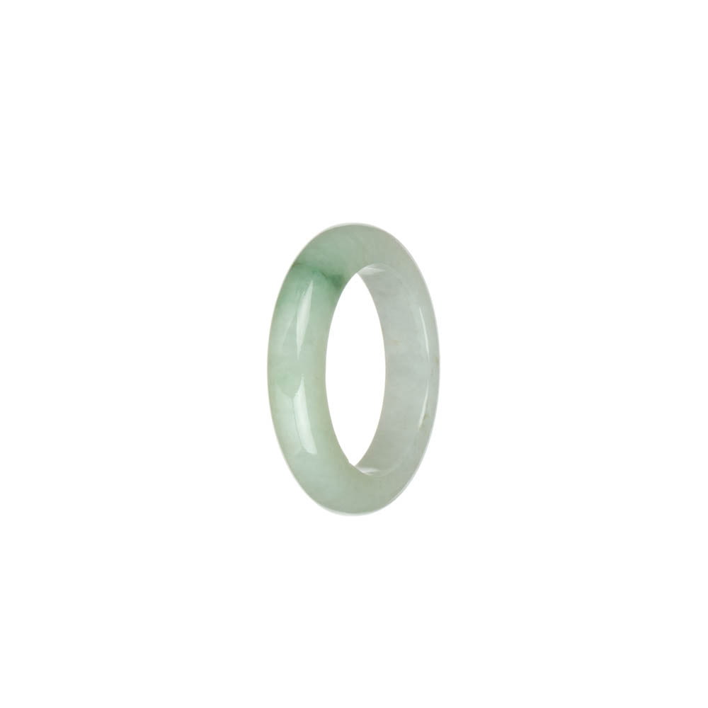 Certified White with Light Green Jade Ring - US 9.5