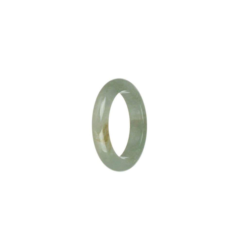 Certified Pale Green with Brown Spots Jade Ring- US 8.5