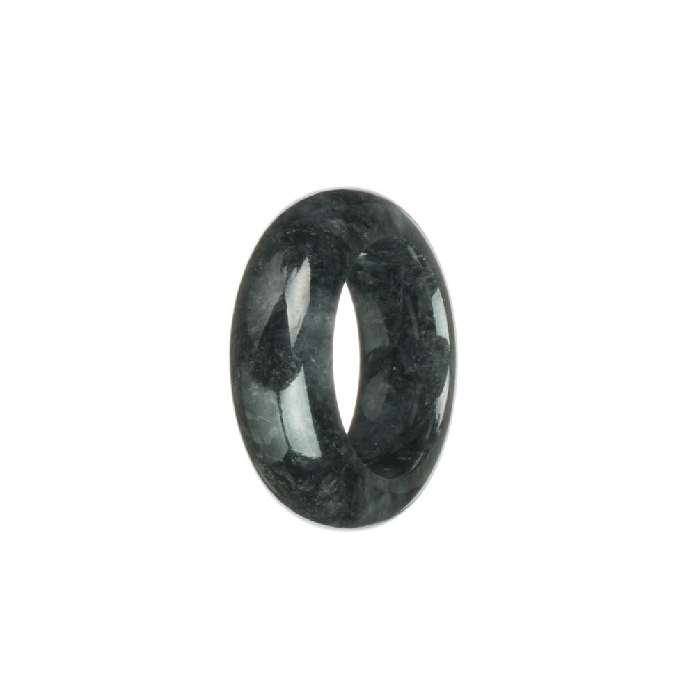 Real Black Burmese Jade Band - US 12