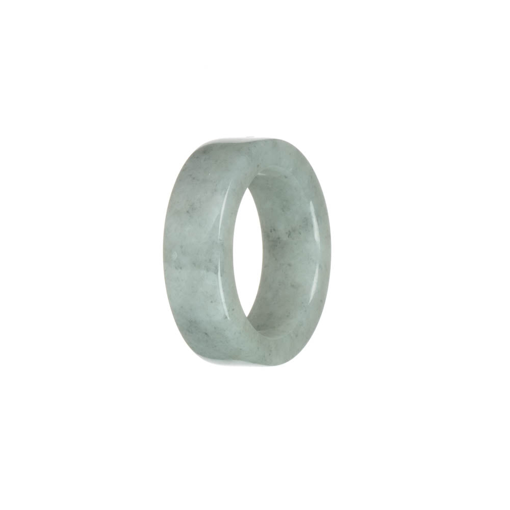 Authentic Light Grey Jade Ring - US 12