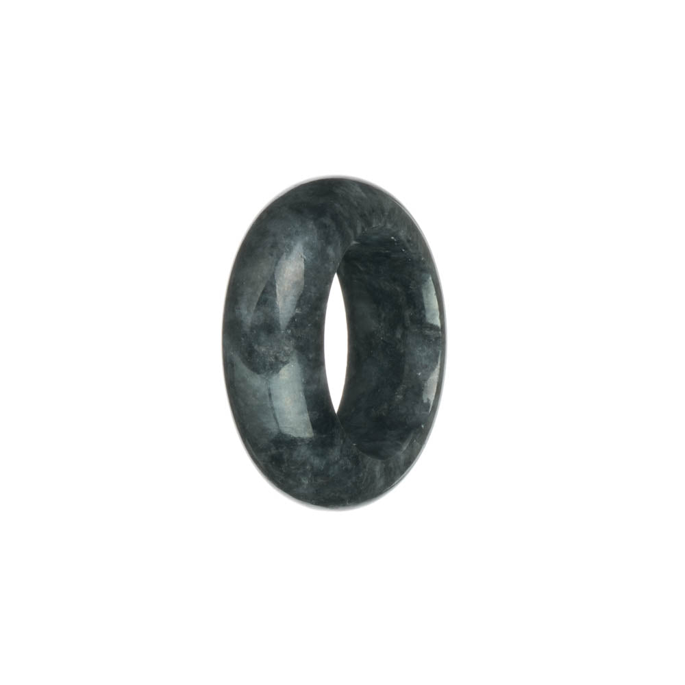 Real Black with Grey Jade Ring- US 11.25