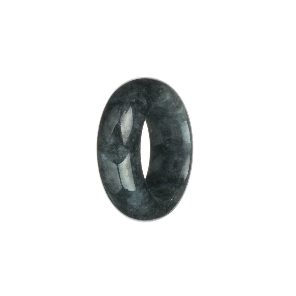 Real Black with Grey Jade Ring- US 11.25