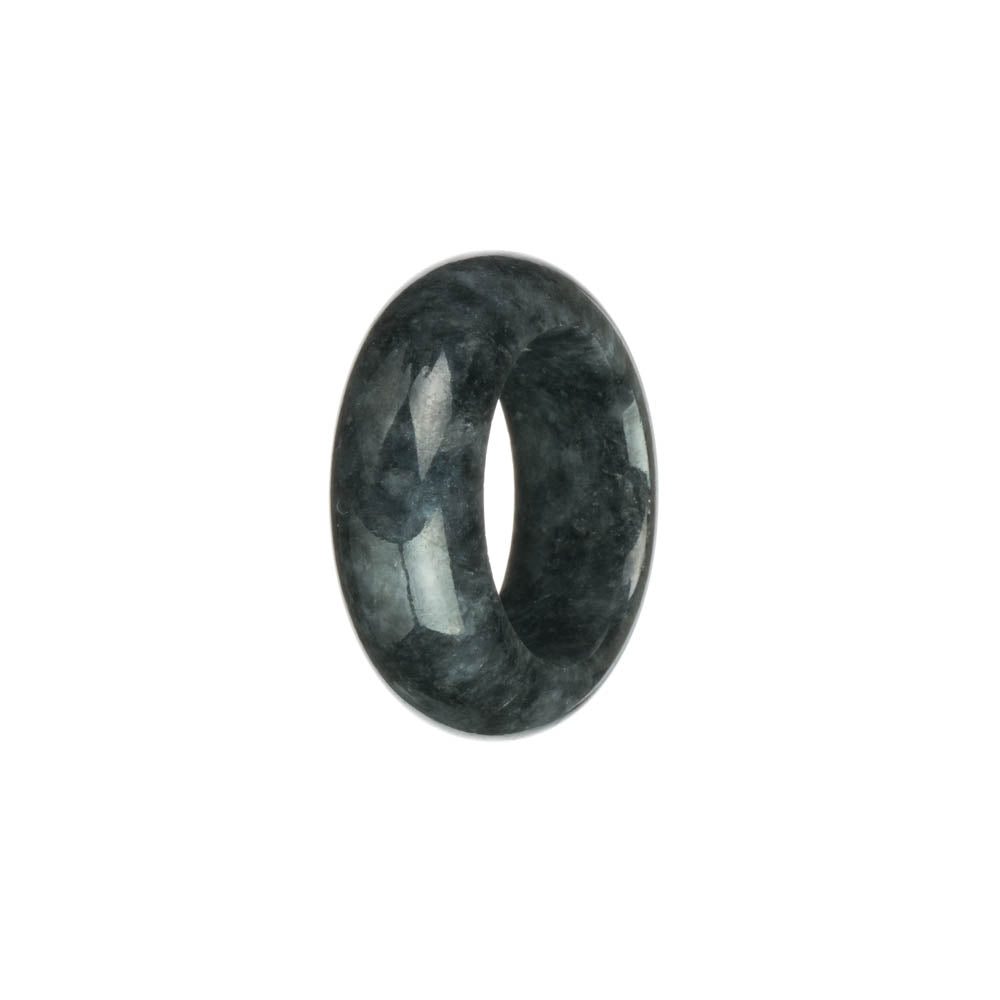 Real Black with Grey Jade Ring- US 11.25