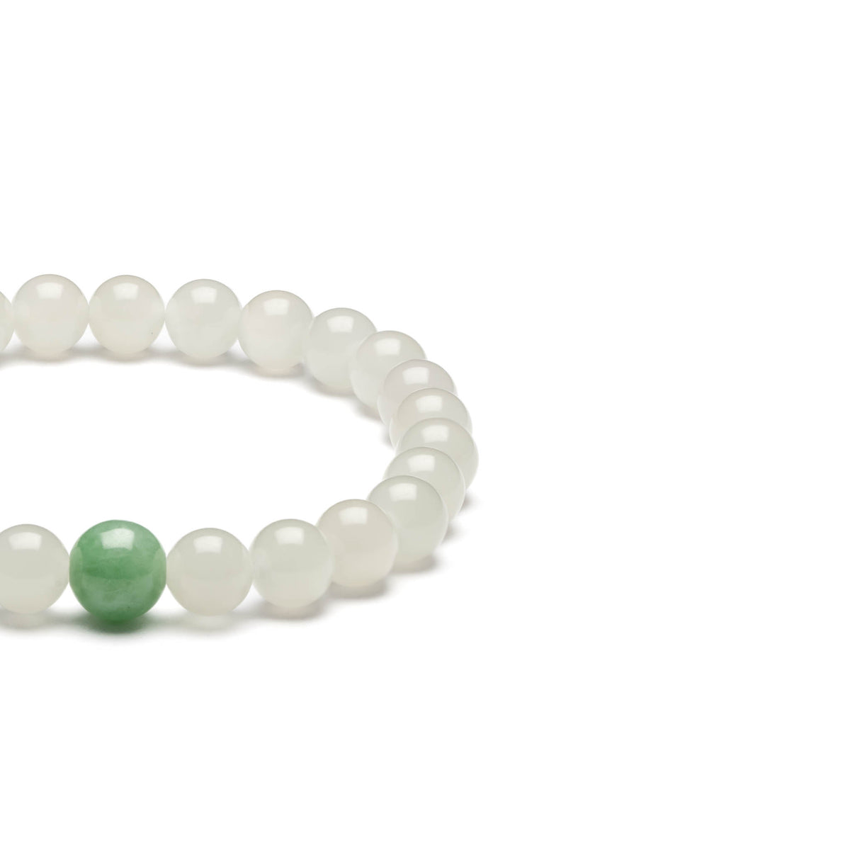 Aura Snow Jade Bracelet with Burmese Green Jade