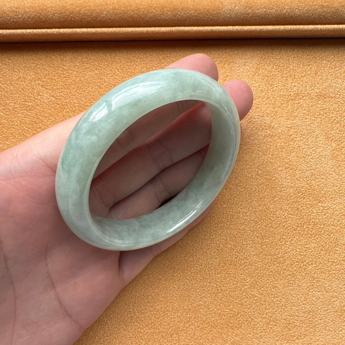 58.2mm Light Green Jade Bangle Bracelet