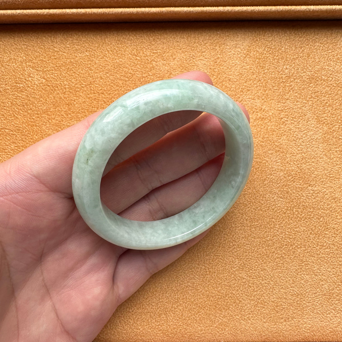 54.5mm Green Jade Bangle Bracelet