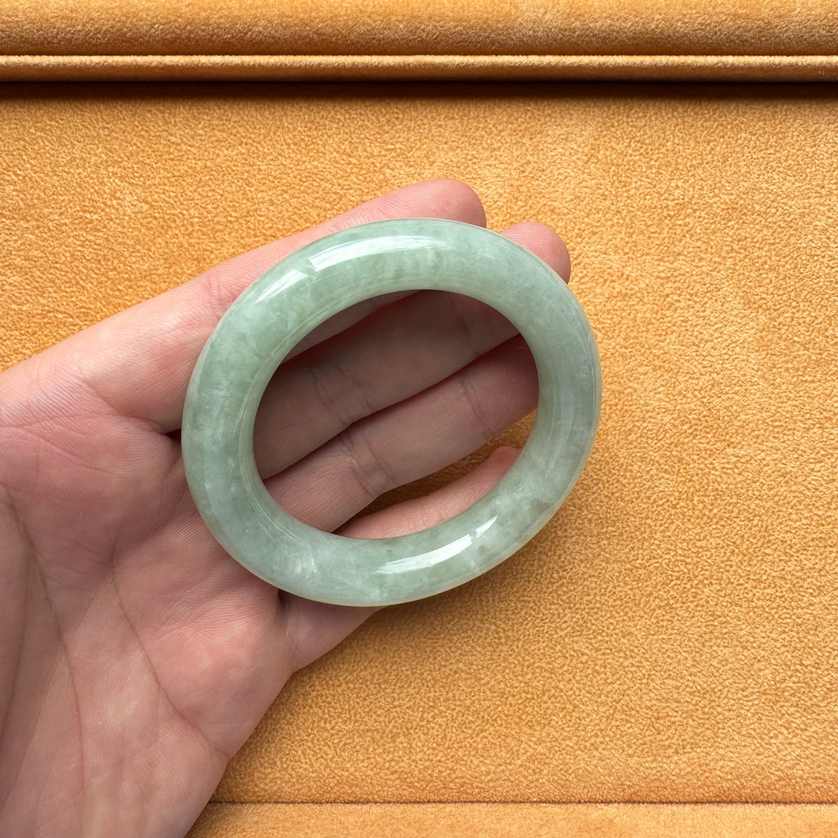 53.3mm Green Jade Bangle Bracelet