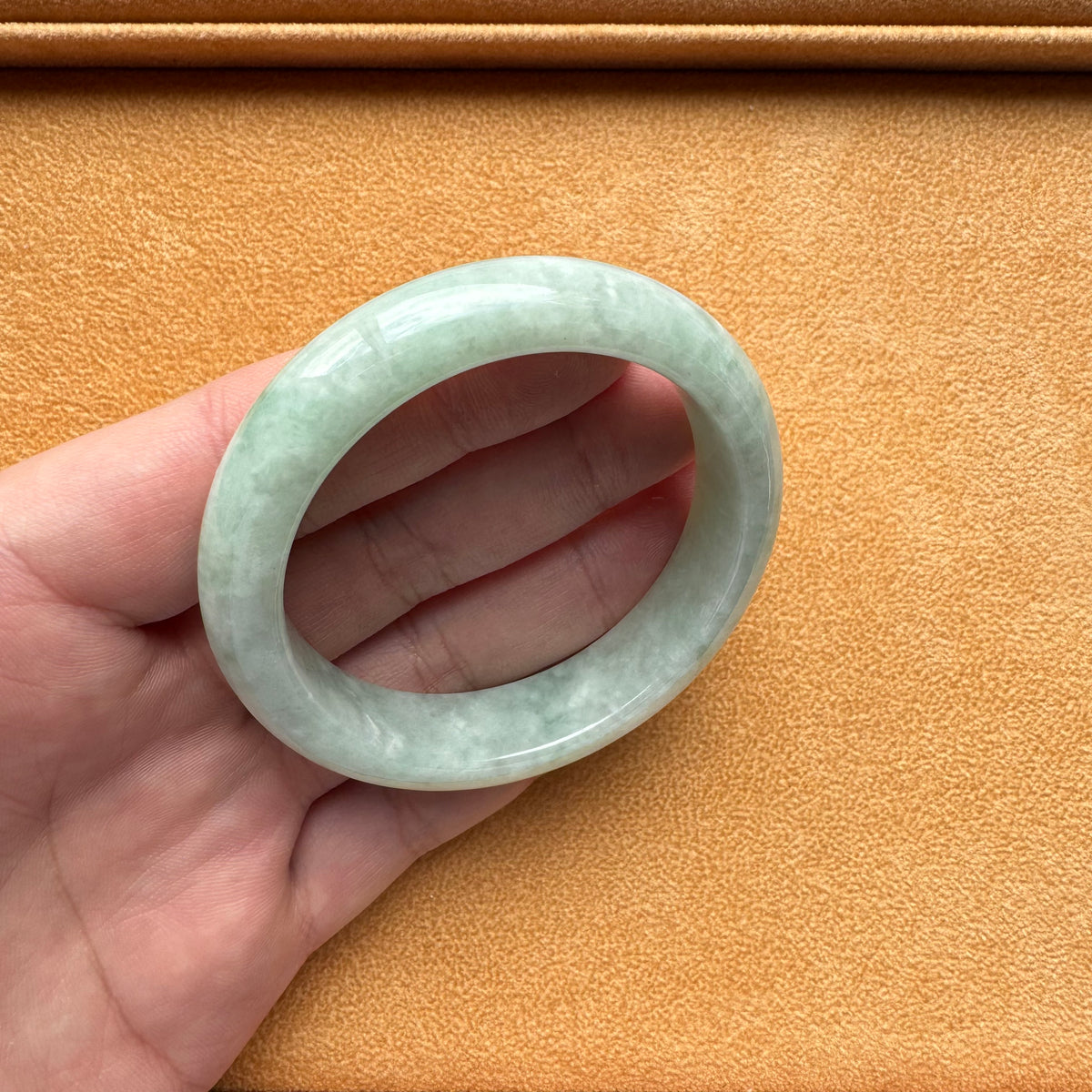 54.5mm Green Jade Bangle Bracelet