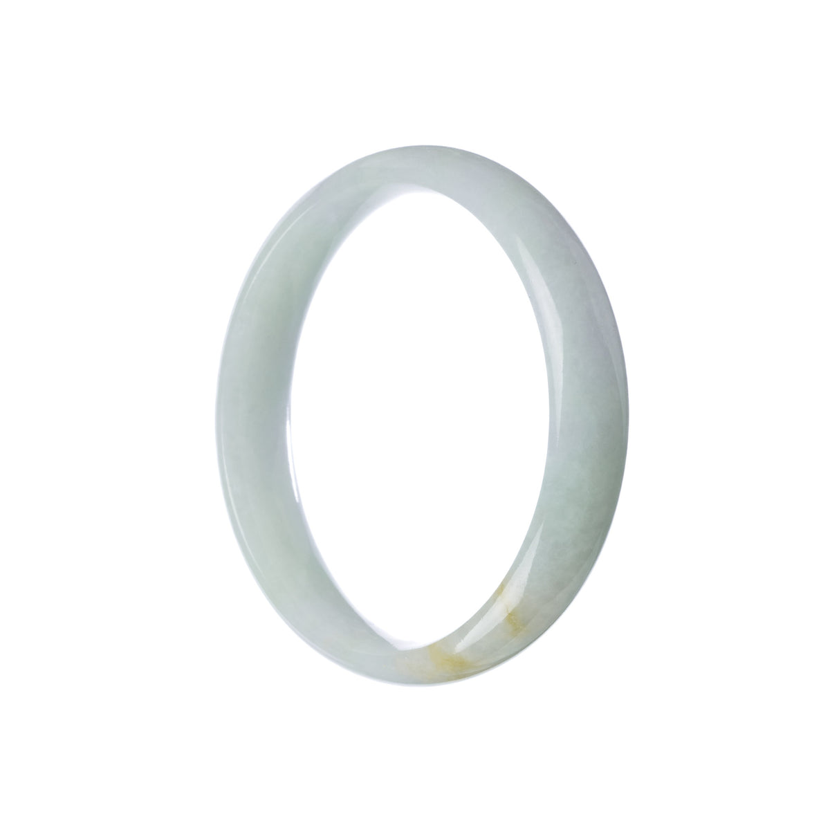 Genuine Natural White Jade Bangle - 56mm Half Moon