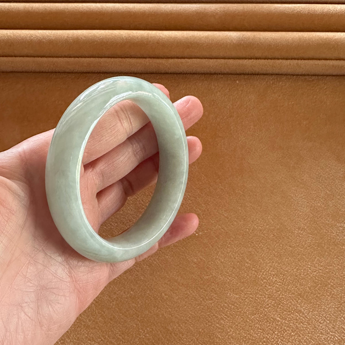 54.8mm Light Green Jade Bangle Bracelet