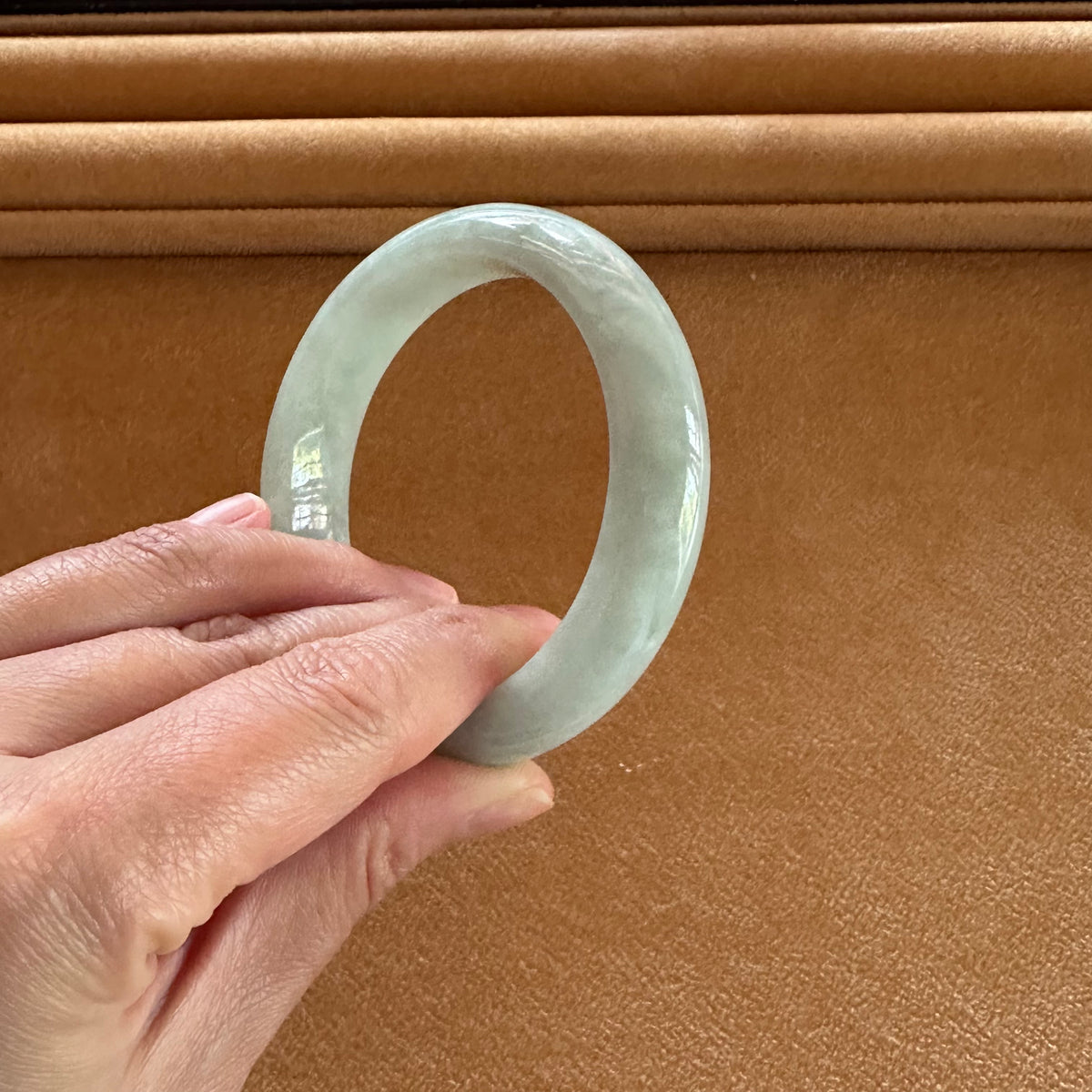 54.8mm Light Green Jade Bangle Bracelet