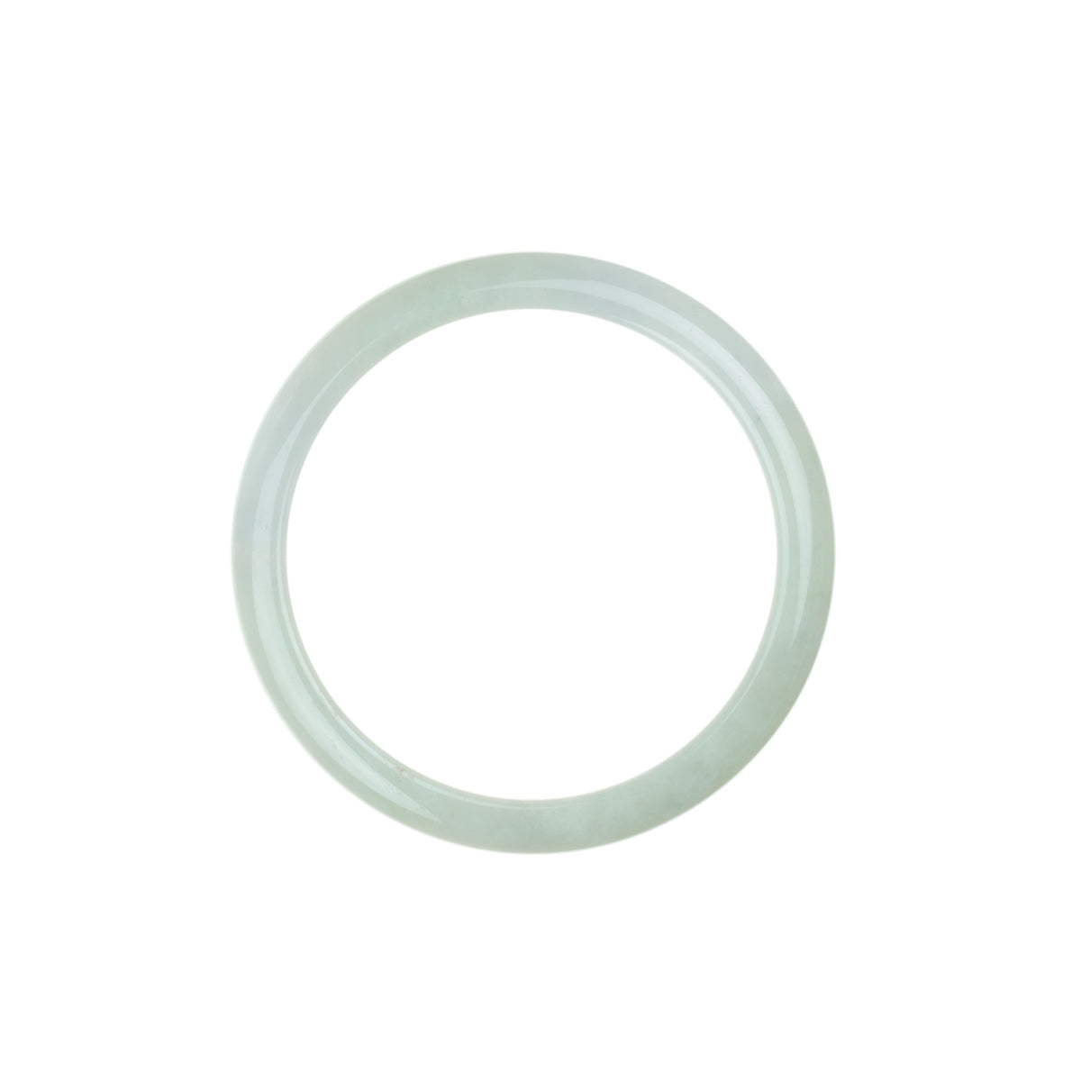 Genuine Grade A Pale Green Jade Bracelet - 56mm Semi Round