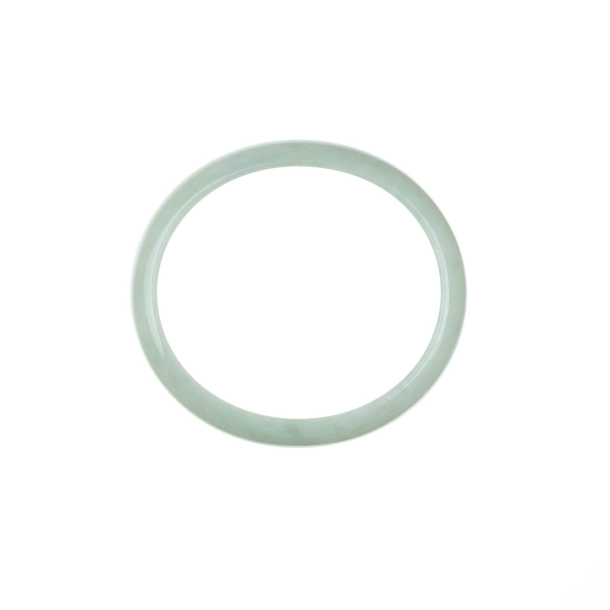 Certified Natural Very pale green Jadeite Bangle - 56mm Oval