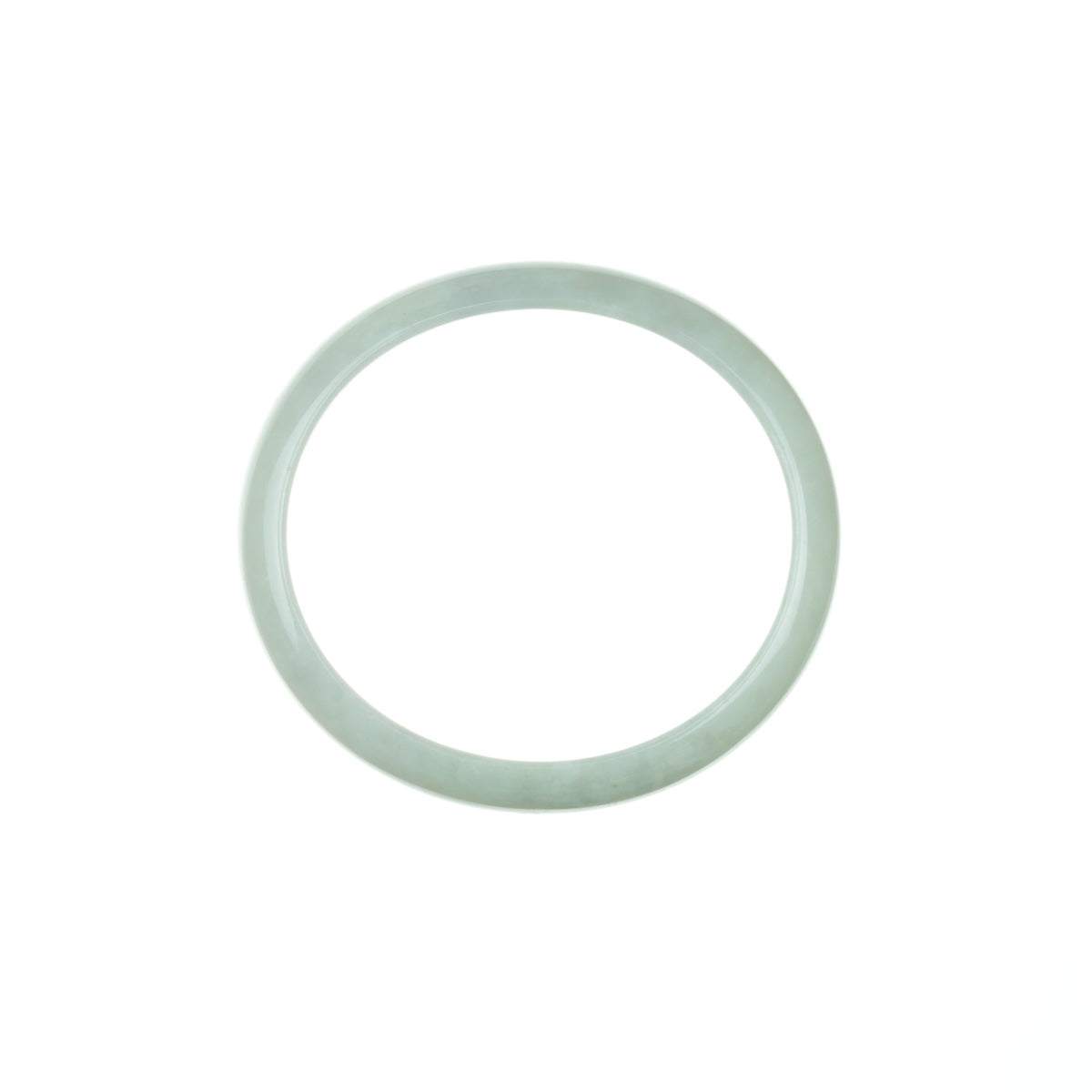 Certified Natural Very pale green Jadeite Bangle - 56mm Oval