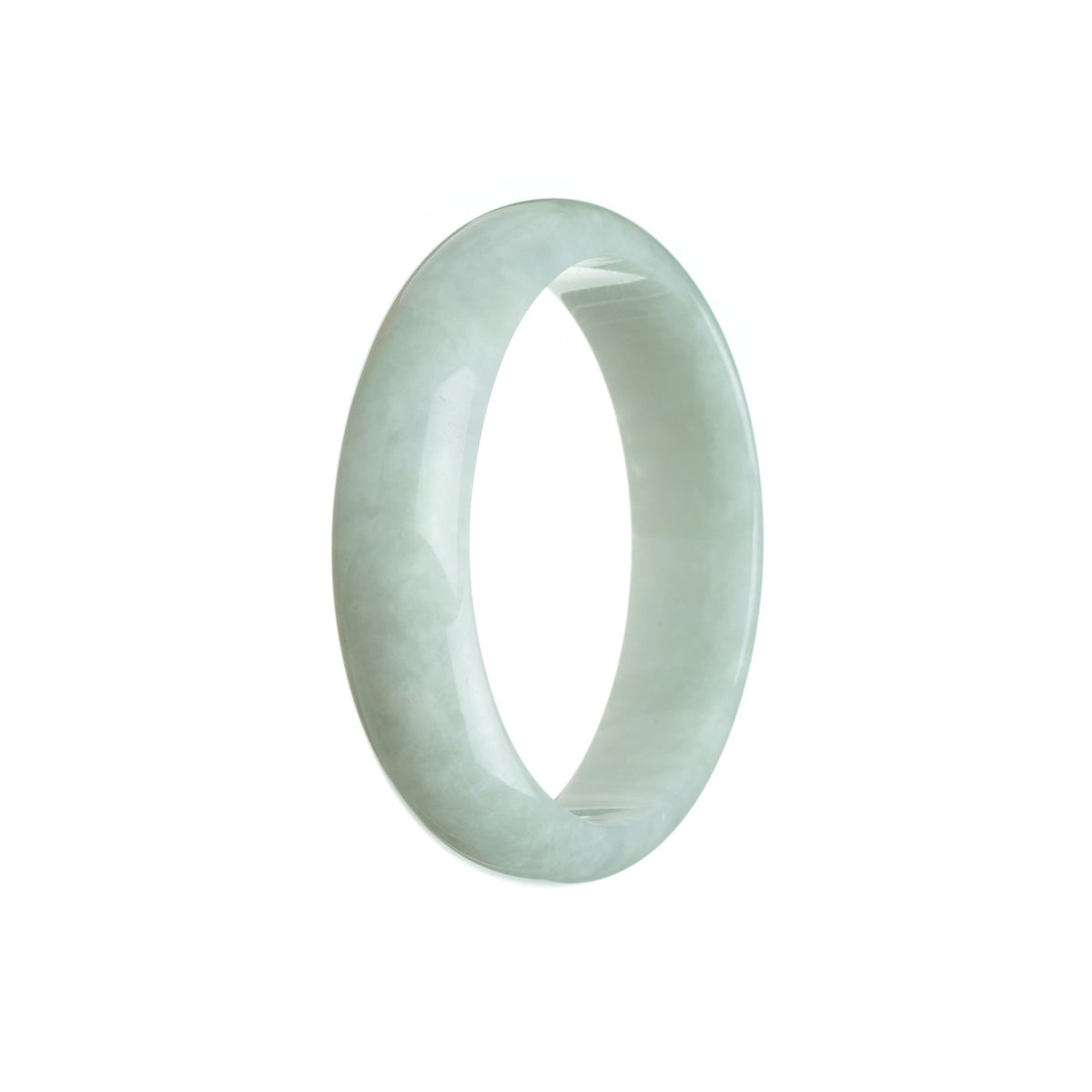 Certified Natural Very pale green Jadeite Bangle - 56mm Oval