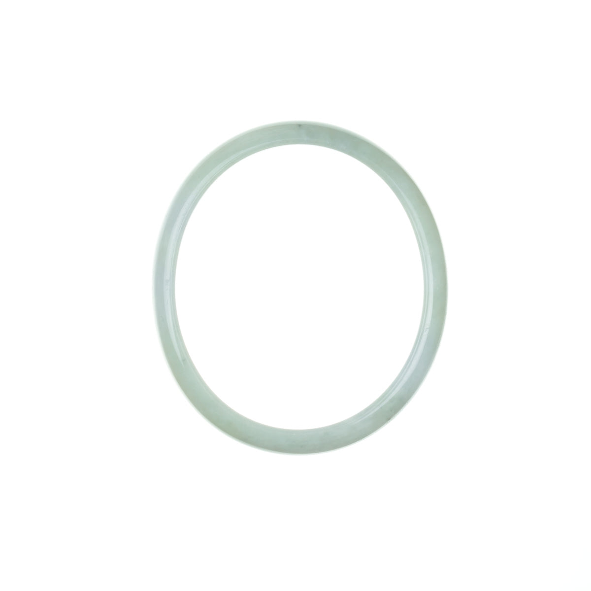 Genuine Grade A Pale Green with hints of Lavender Traditional Jade Bangle - 59mm Half Moon