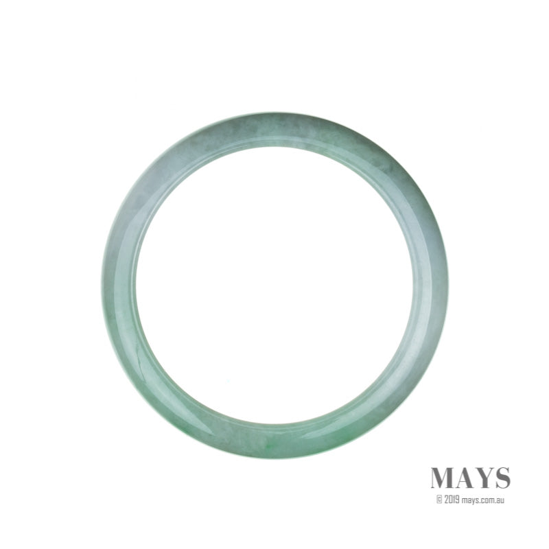 62mm Green, White Burmese Jadeite Jade Bangle Bracelet - MAYS