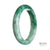 A bracelet made of genuine Type A Green Burma Jade, featuring a 68mm half moon shape. Designed by MAYS.