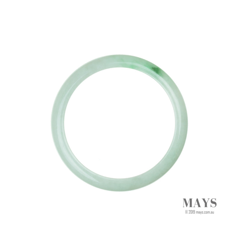 58mm White, Green Burmese Jadeite Jade Bangle Bracelet - MAYS