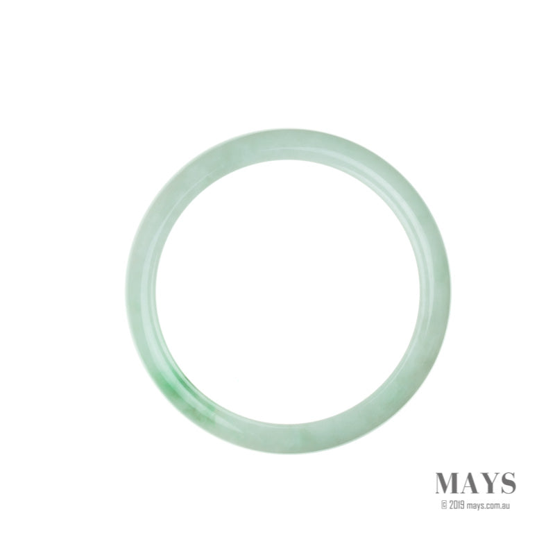 58mm White, Green Burmese Jadeite Jade Bangle Bracelet - MAYS