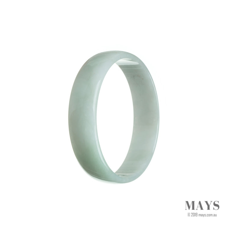 53mm White Burmese Jadeite Jade Bangle Bracelet - MAYS