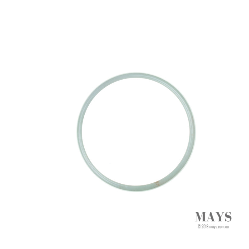 52mm White Burmese Jadeite Jade Bangle Bracelet - MAYS