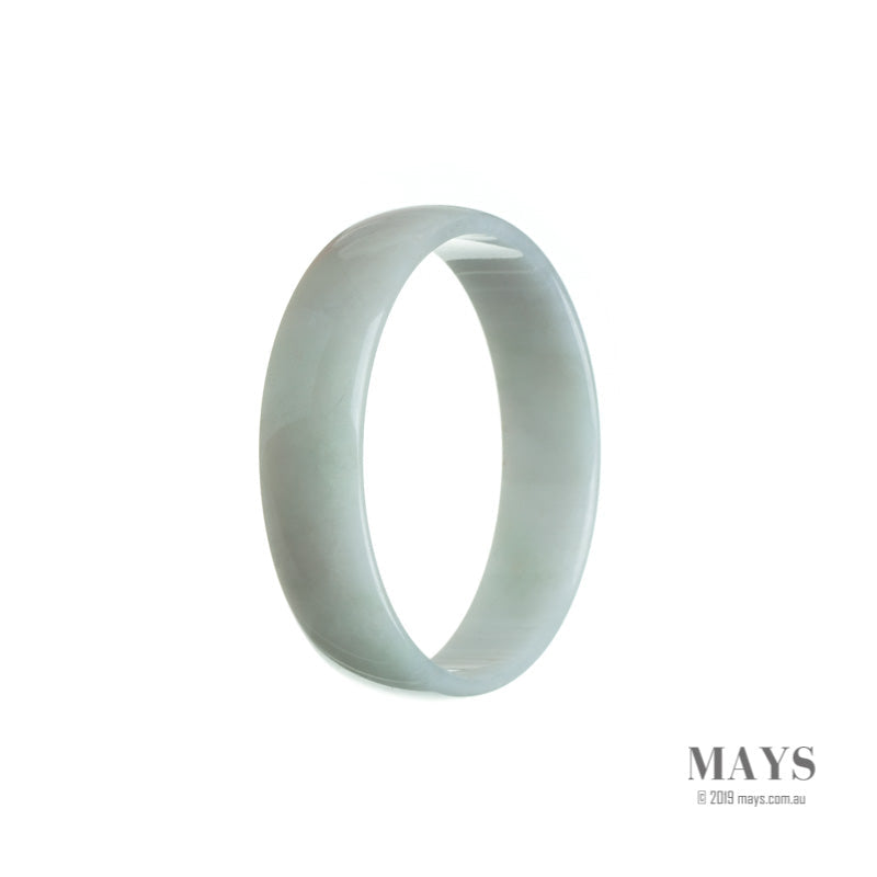 53mm White Burmese Jadeite Jade Bangle Bracelet - MAYS