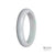 A close-up image of a genuine Type A White Jade bangle bracelet. The bracelet is 60mm in diameter and has a semi-round shape. It features a smooth, polished surface and a light, milky white color. The brand name "MAYS™" is engraved on the inner side of the bracelet.