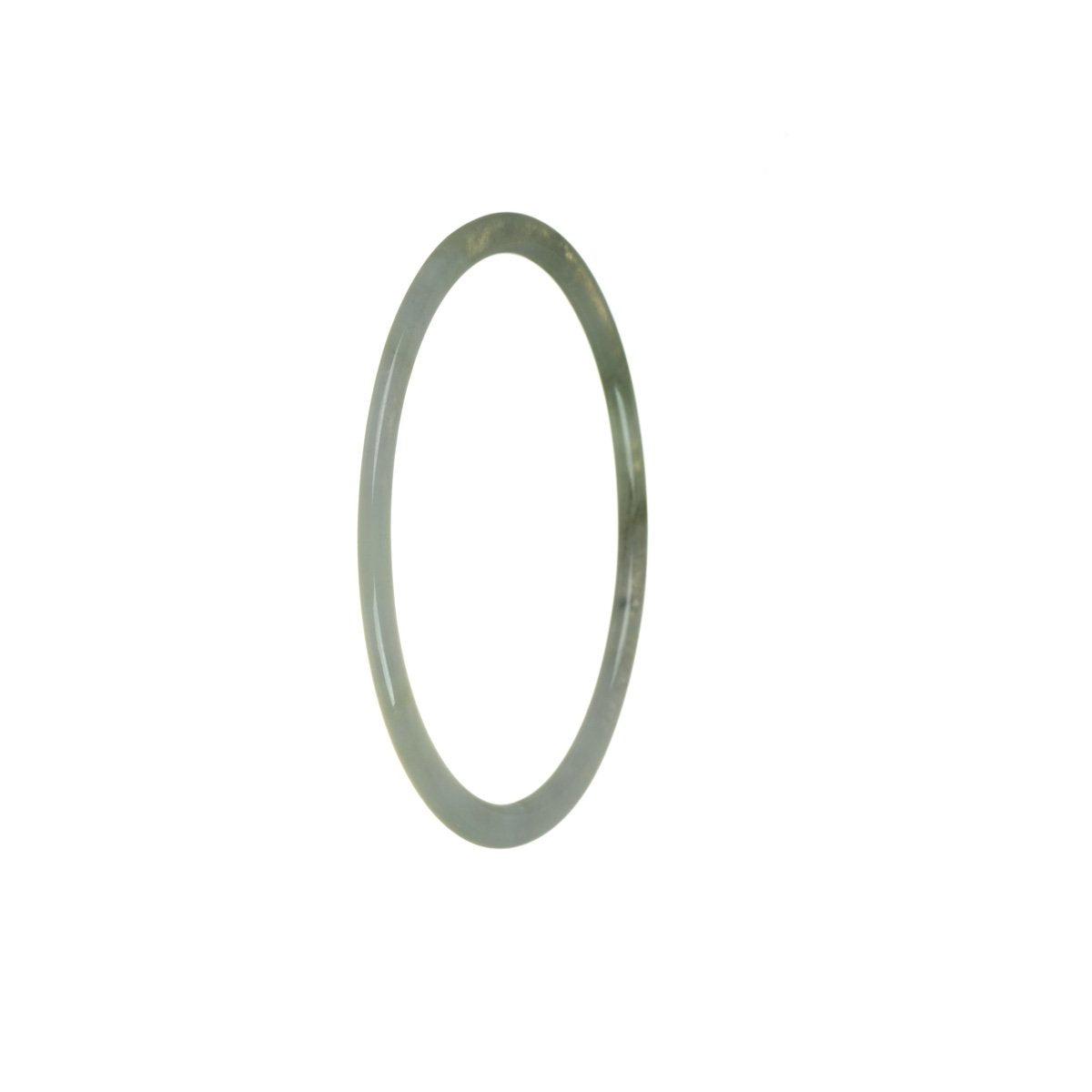 Genuine Grade A Green with Lavender Burma Jade Bangle - 58mm Thin