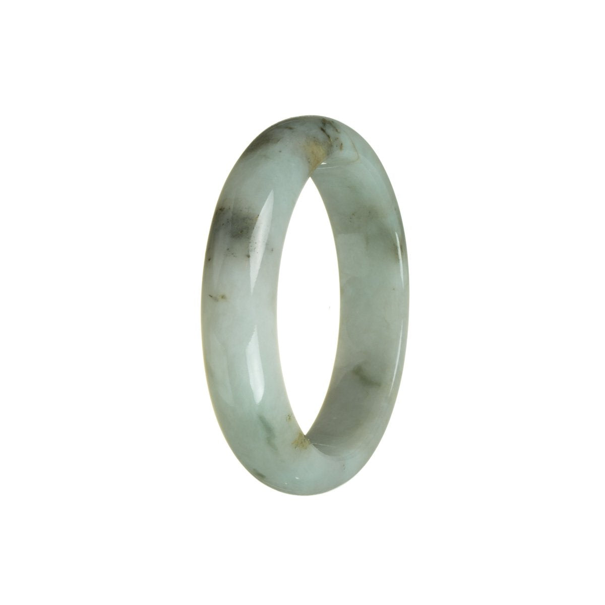 Real Type A White Jadeite Jade Bracelet - 55mm Half Moon