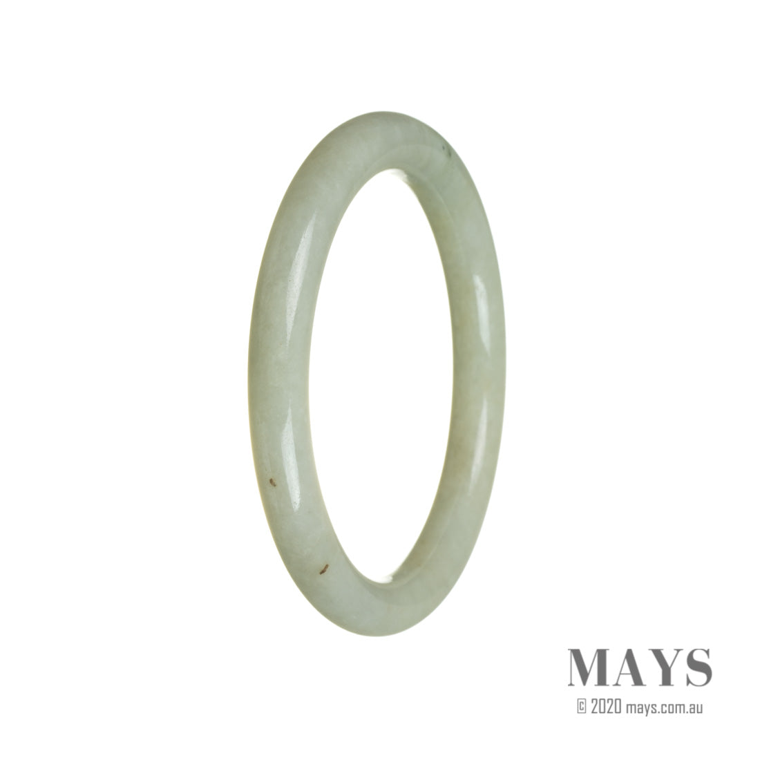 Authentic Untreated Pale Green Burmese Jade Bangle Bracelet - 60mm Oval